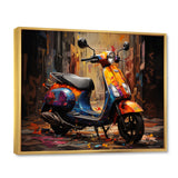Orange Blue Scooter Street Styler - Scooter Canvas Wall Art