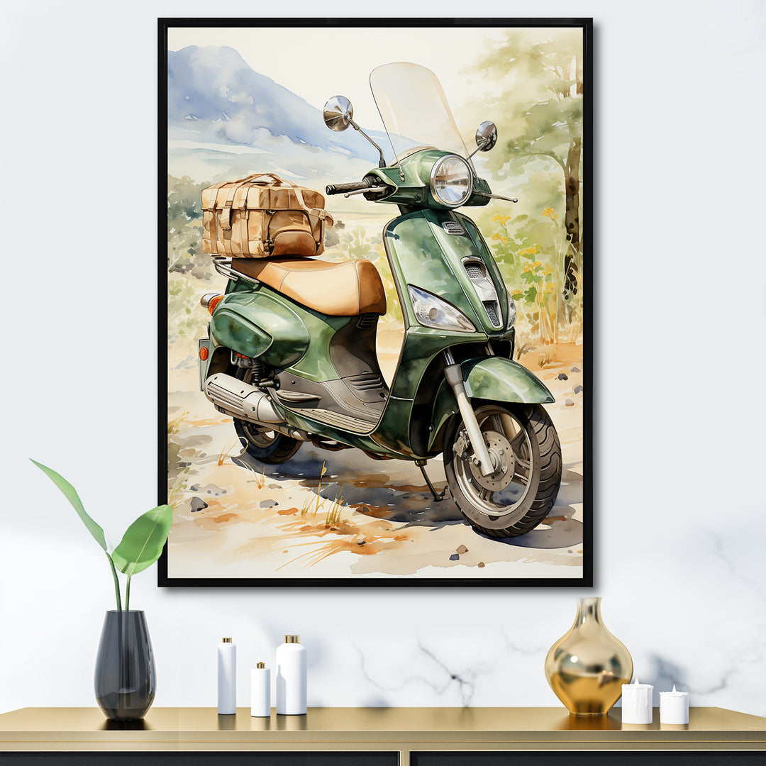 Scooter Touring Companion I - Scooter Canvas Wall Art