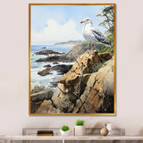 Seagull Coastal Guardian On Rock - Seagull Wall Art Prints