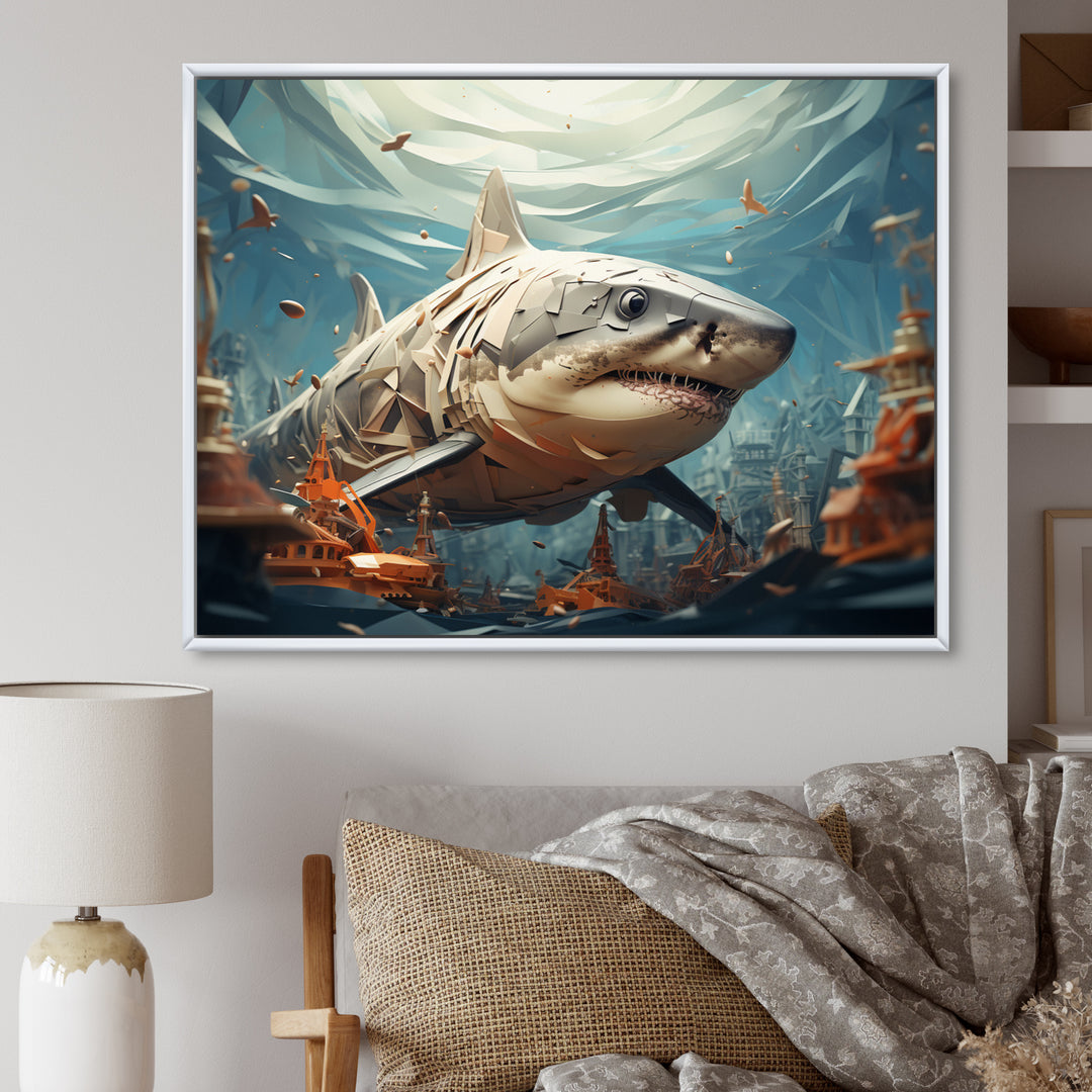 Shark Coastal Guardian - Multi-Color Shark Wall Art