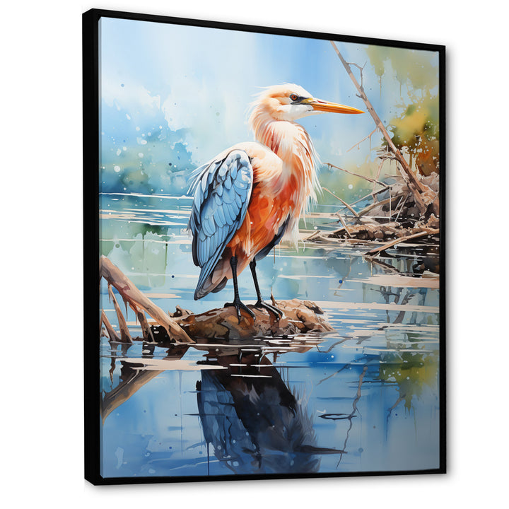 Seagull Reflections On Water Pointillism - Seagull Bedroom Wall Art