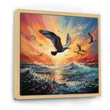 Seagull Symphony Pointillism - Seagull Canvas Wall Art