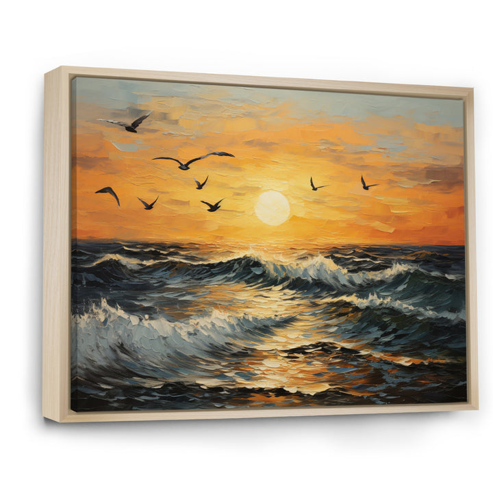 Seagulls At Beach Sunset - Seagull Wall Decor
