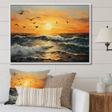 Seagulls At Beach Sunset - Seagull Wall Decor