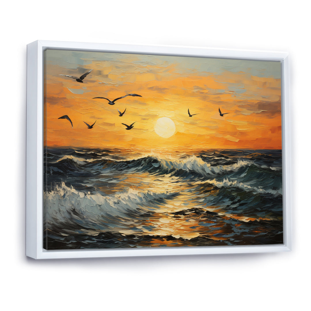 Seagulls At Beach Sunset - Seagull Wall Decor