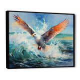 Seagulls Dance Pointillism Over Sea - Seagull Wall Decor