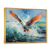Seagulls Dance Pointillism Over Sea - Seagull Wall Decor
