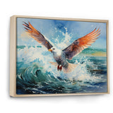 Seagulls Dance Pointillism Over Sea - Seagull Wall Decor