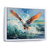 Seagulls Dance Pointillism Over Sea - Seagull Wall Decor