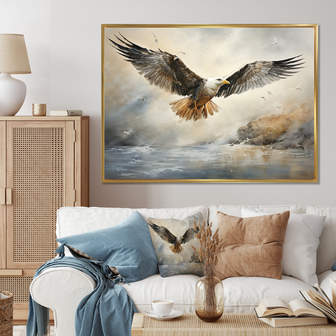 Seagull Silent Flight - Multi-Color Seagull Wall Art