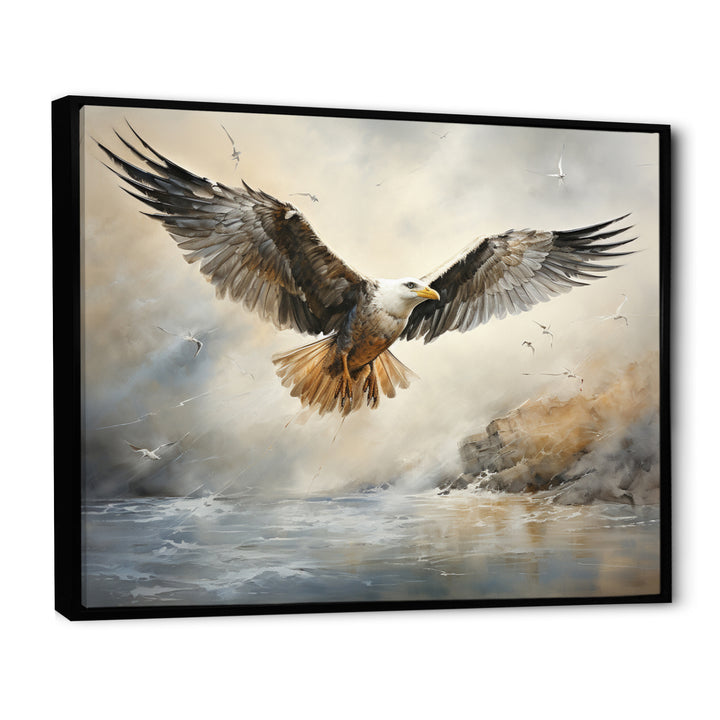 Seagull Silent Flight - Multi-Color Seagull Wall Art