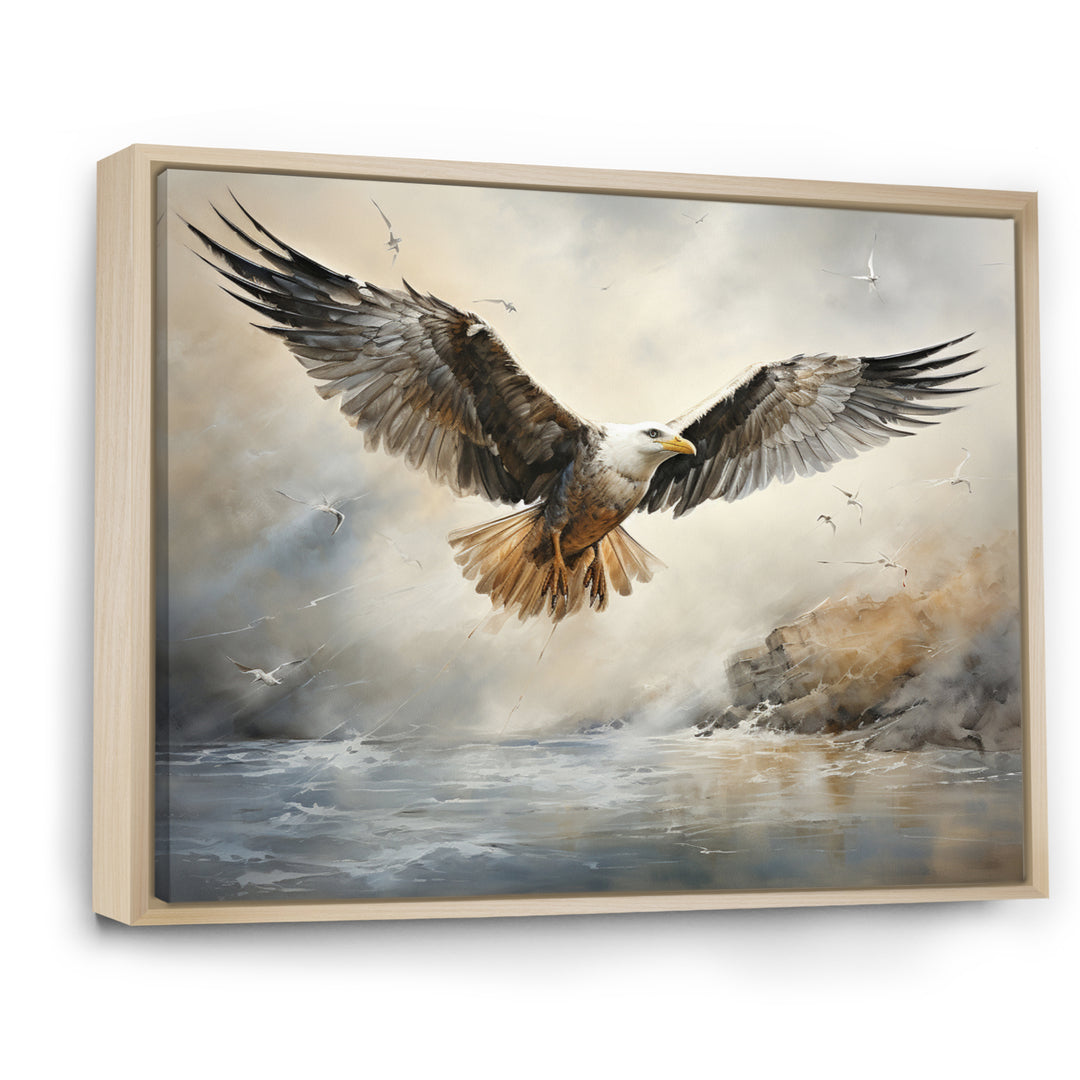 Seagull Silent Flight - Multi-Color Seagull Wall Art