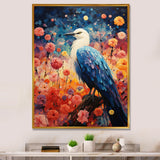 Seagull Whimsical Wings Pointillism - Seagull Framed Canvas Art