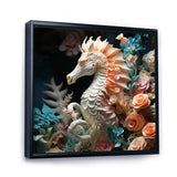 Seahorse With Flowers Sanctuary - Seahorse Home Decor Art