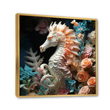 Seahorse With Flowers Sanctuary - Seahorse Home Decor Art