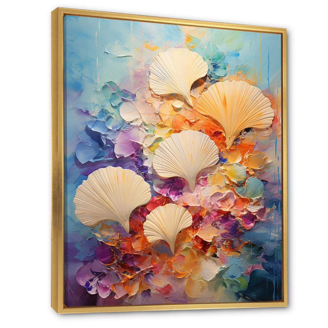 Abstract Ocean Seashell Collage - Seashell Bedroom Wall Art