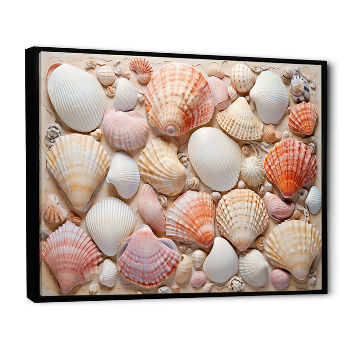 Seashell Contemporary Collage - Seashell Canvas Wall Art