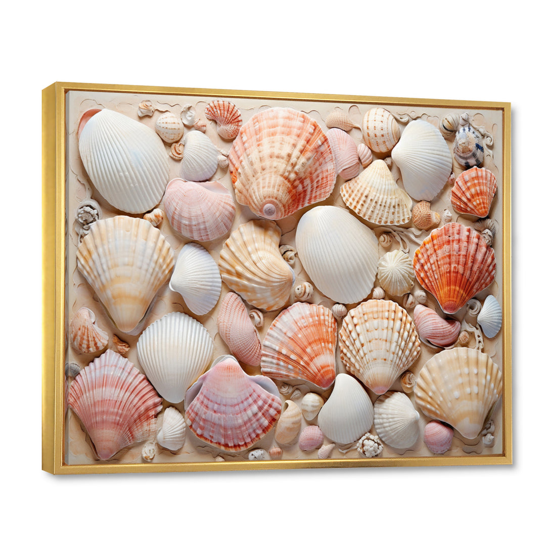 Seashell Contemporary Collage - Seashell Canvas Wall Art