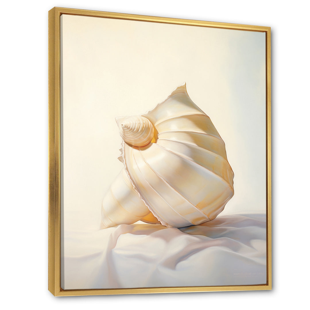 Seashell Minimalist Gems - Beige Seashell Wall Art