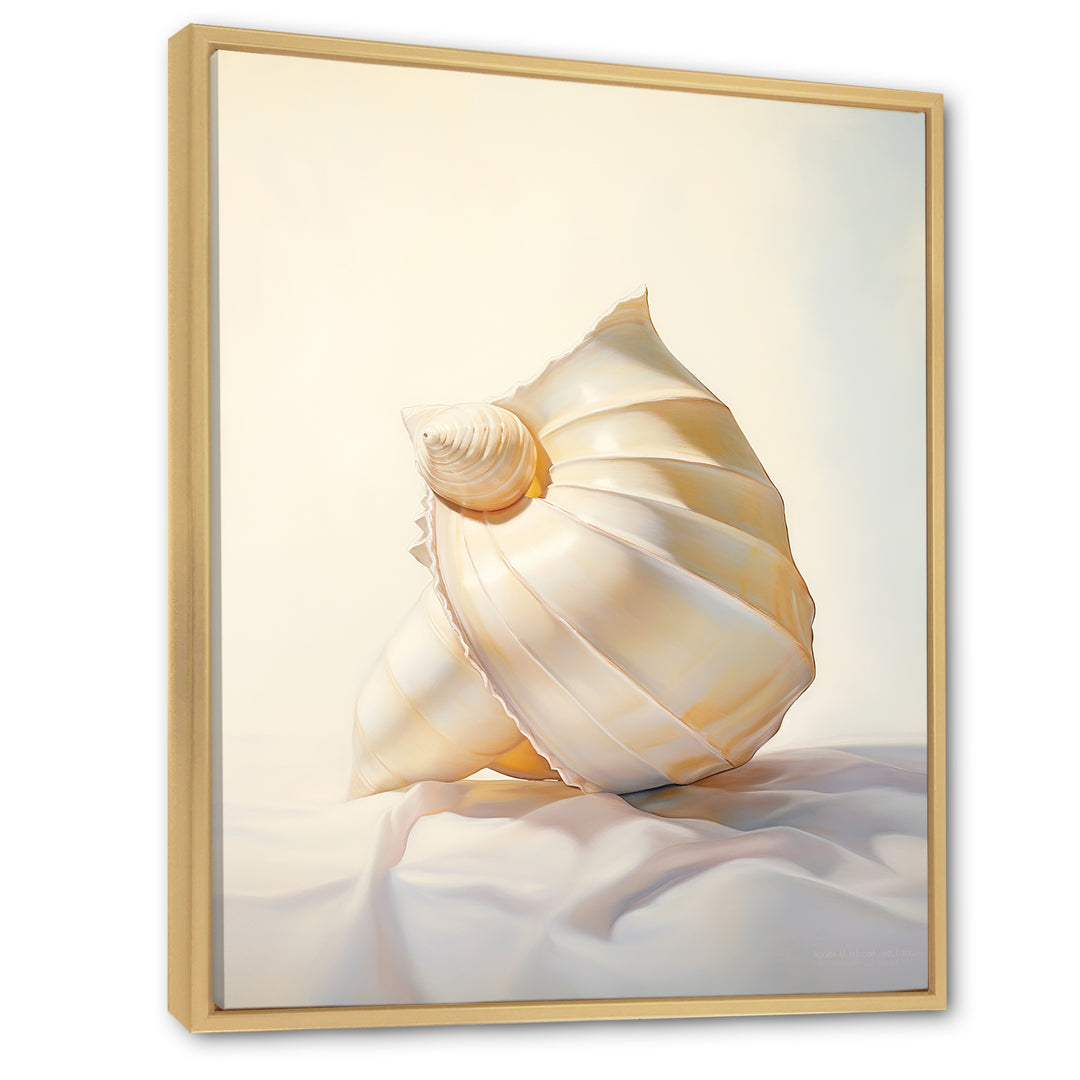 Seashell Minimalist Gems - Beige Seashell Wall Art