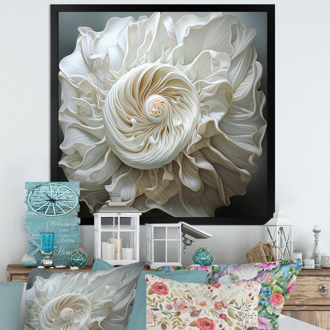 Monochromatic Seashells - Seashell Living Room Wall Art