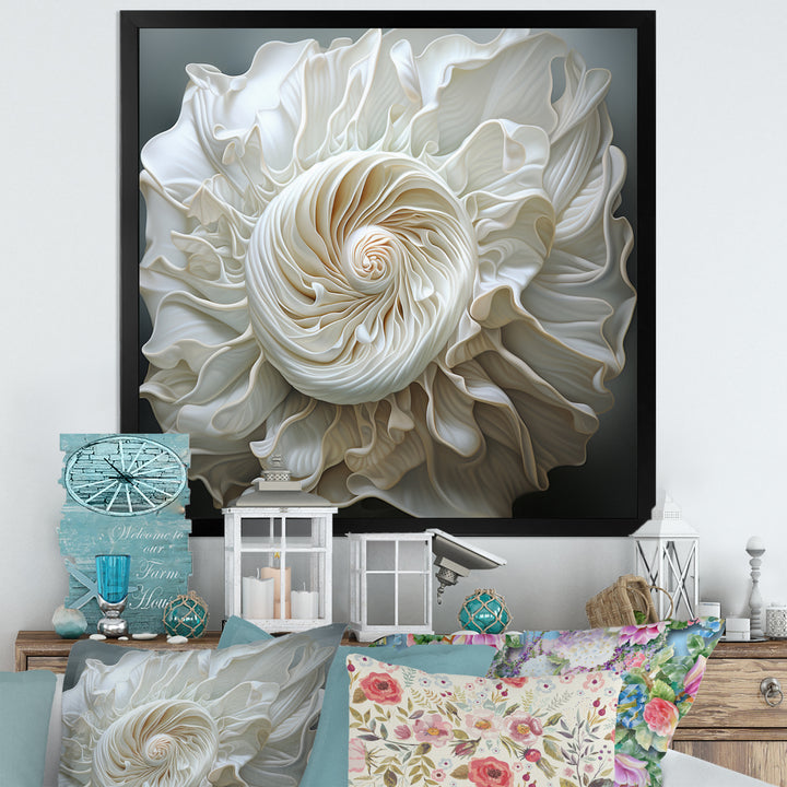 Monochromatic Seashells - Seashell Living Room Wall Art