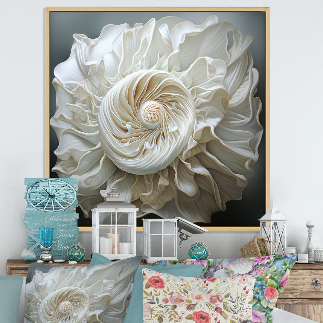 Monochromatic Seashells - Seashell Living Room Wall Art