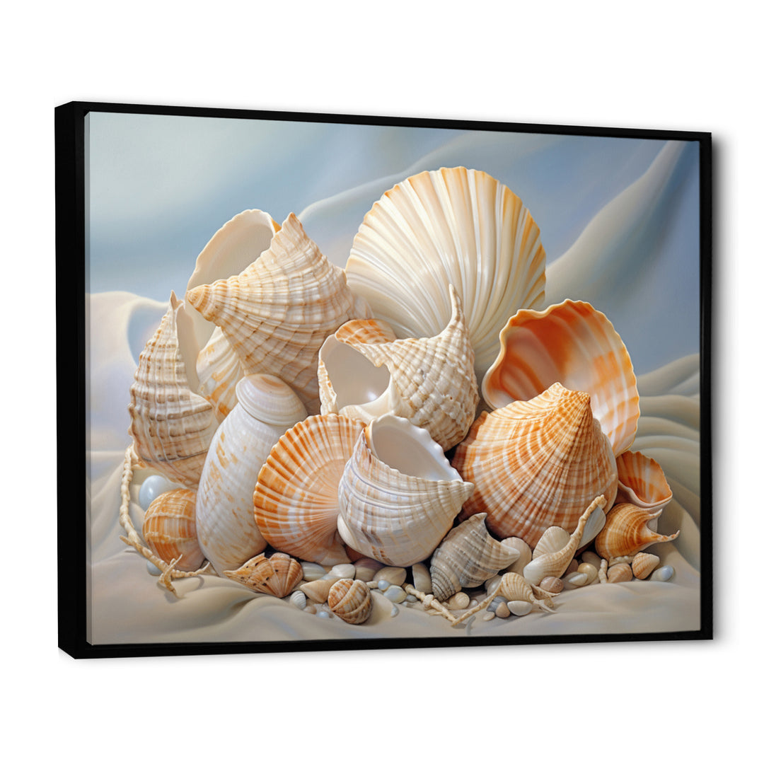 Photorealistic Seashells Collage - Seashell Canvas Wall Art