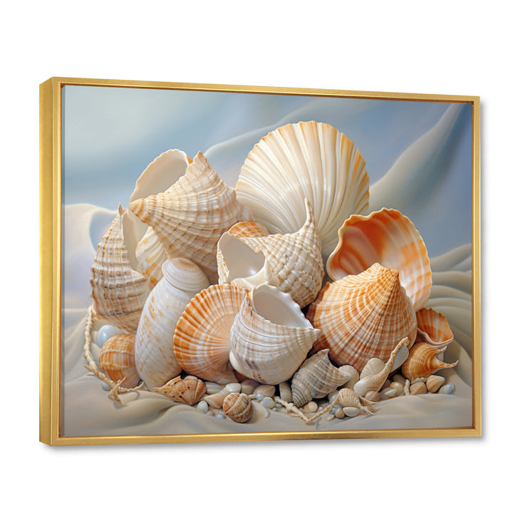 Photorealistic Seashells Collage - Seashell Canvas Wall Art