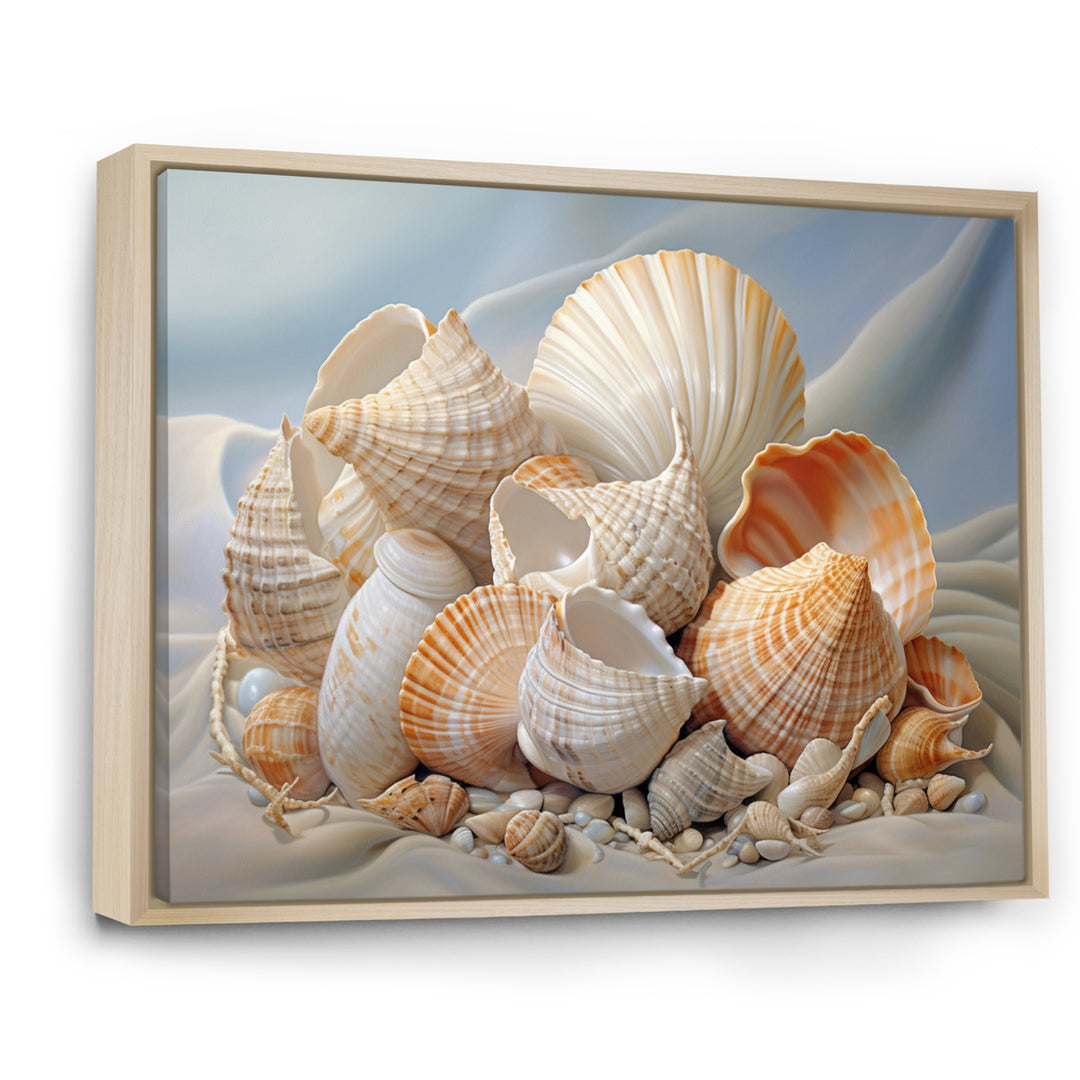 Photorealistic Seashells Collage - Seashell Canvas Wall Art