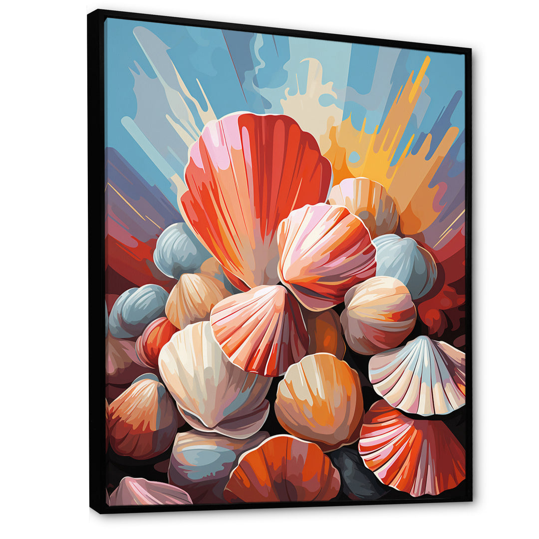 Seashells Pop Art Collage - Seashell Wall Art Prints