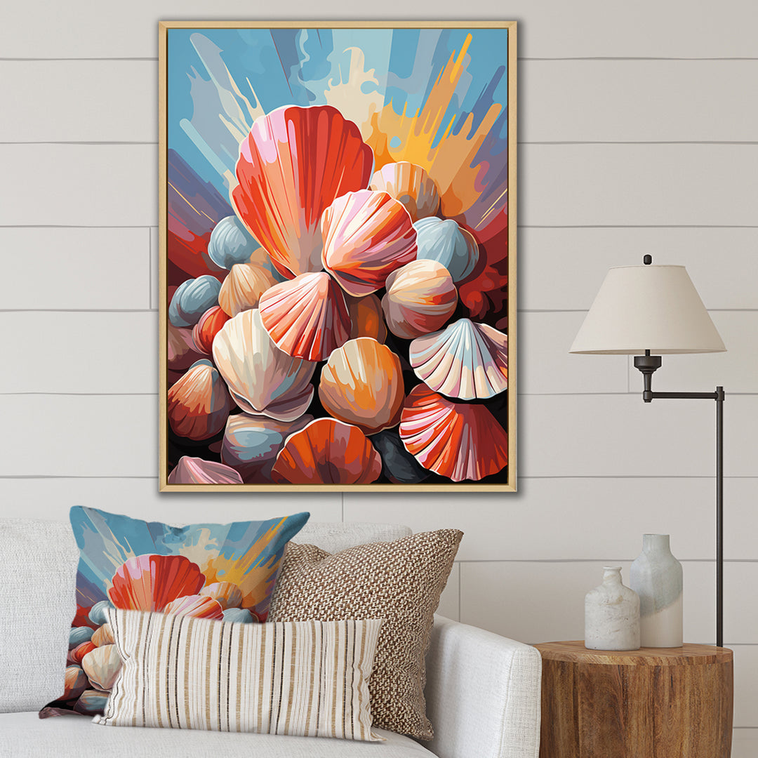 Seashells Pop Art Collage - Seashell Wall Art Prints