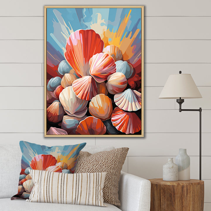 Seashells Pop Art Collage - Seashell Wall Art Prints