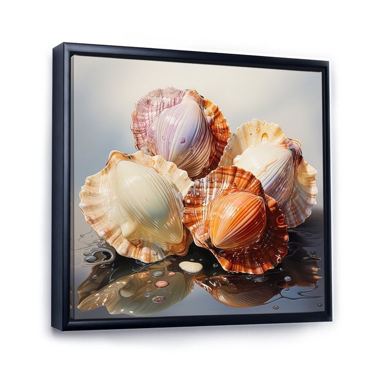 Realistic Seashells Collage - White Seashell Wall Art