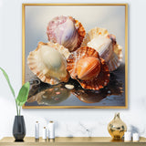Realistic Seashells Collage - White Seashell Wall Art