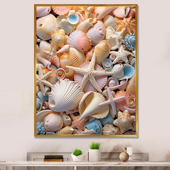 Seashell Realistic Treasures Realism - Multi-Color Seashell Wall Art