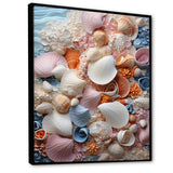 White Seashells Serenity Pastoral - Seashell Living Room Wall Art