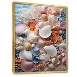 White Seashells Serenity Pastoral - Seashell Living Room Wall Art