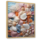 White Seashells Serenity Pastoral - Seashell Living Room Wall Art