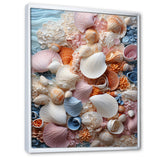 White Seashells Serenity Pastoral - Seashell Living Room Wall Art