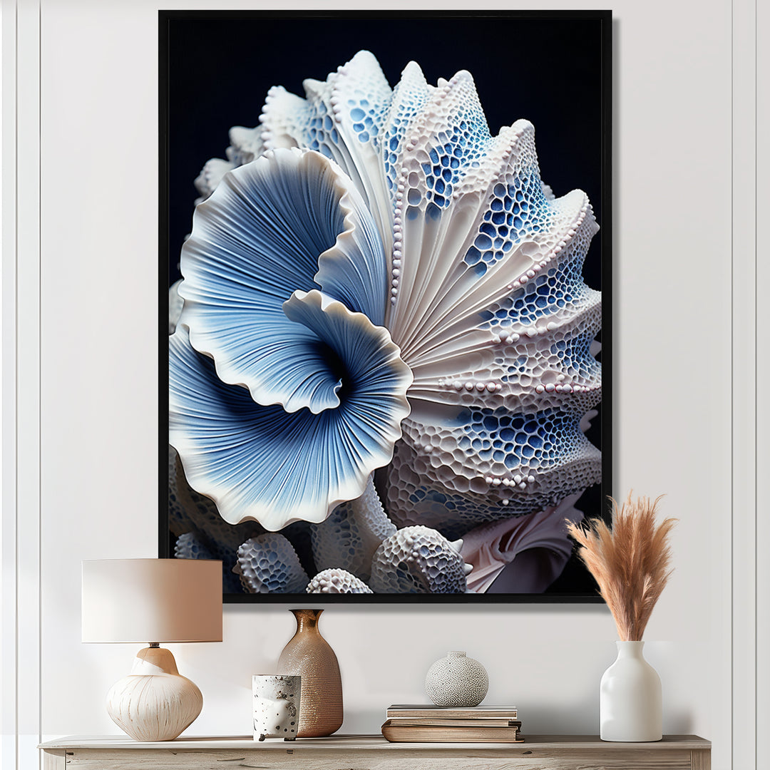 Blue Seashell Symphony - Seashell Canvas Wall Art