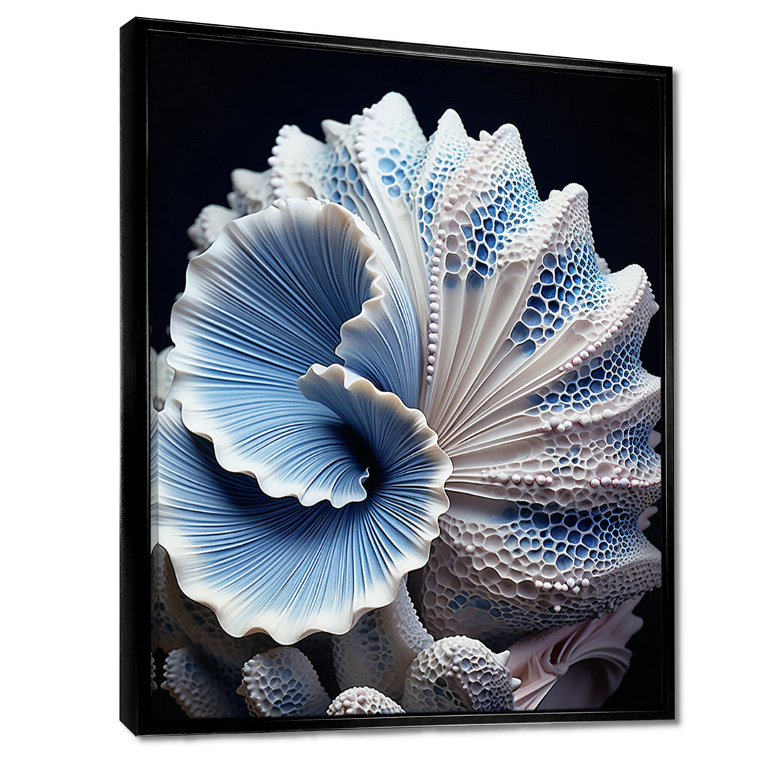 Blue Seashell Symphony - Seashell Canvas Wall Art