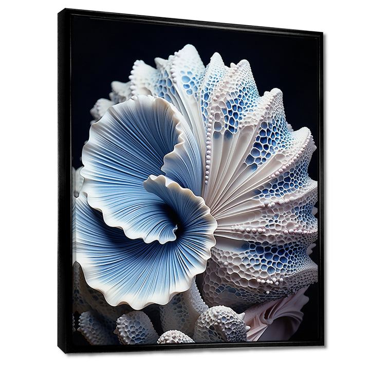 Blue Seashell Symphony - Seashell Canvas Wall Art