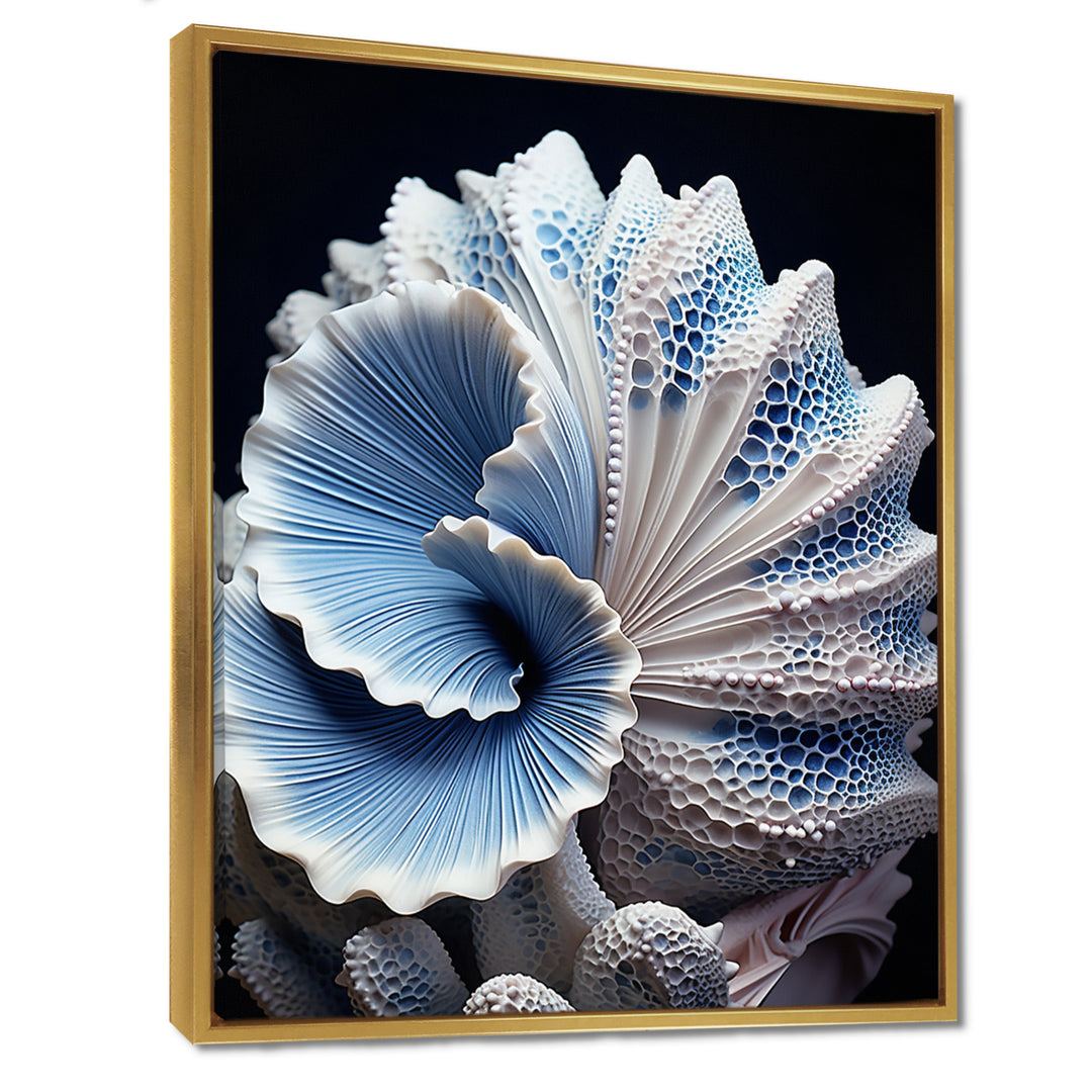 Blue Seashell Symphony - Seashell Canvas Wall Art