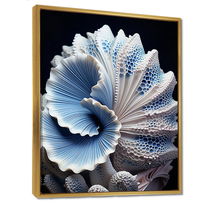Blue Seashell Symphony - Seashell Canvas Wall Art