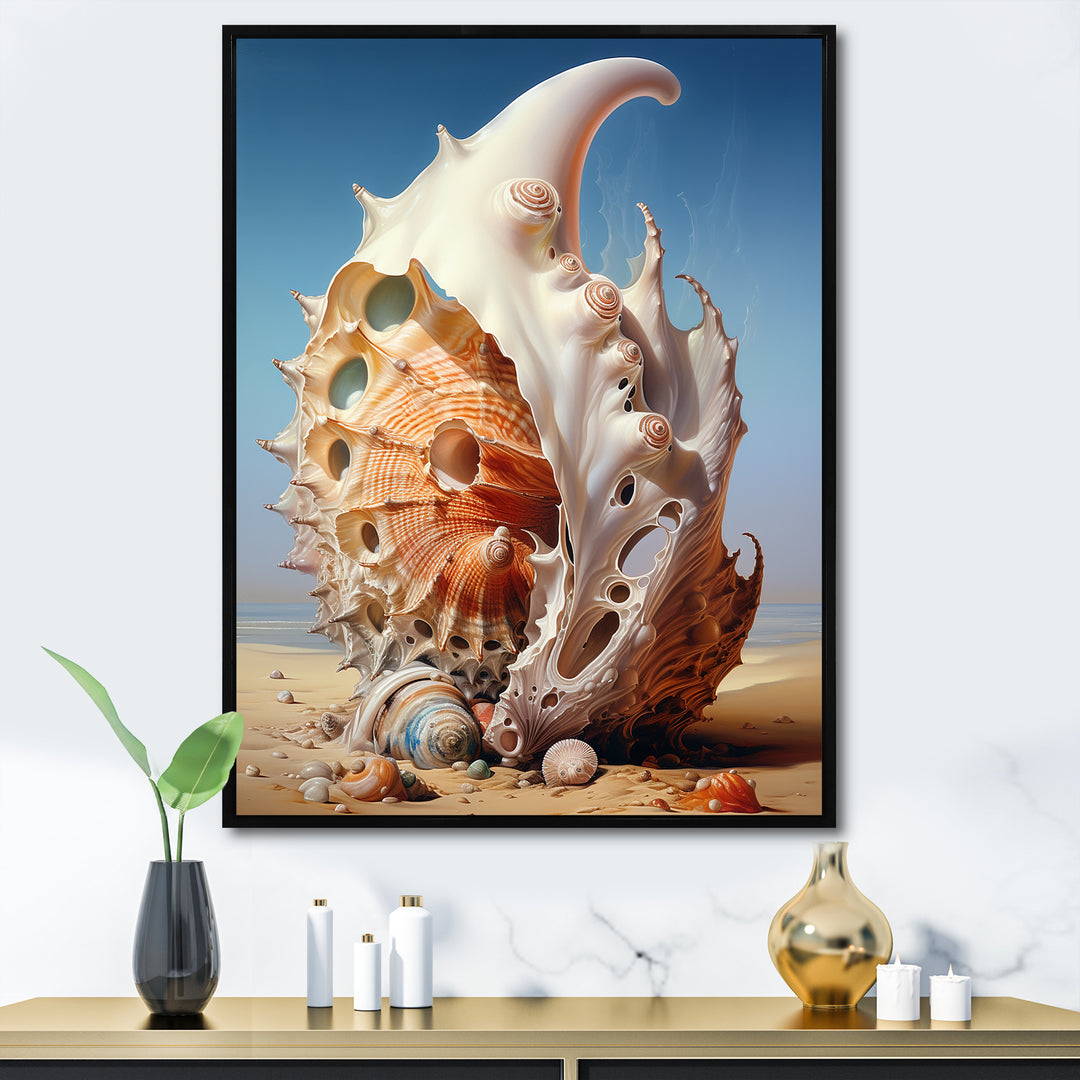 Abstract Surreal Seashells - Seashell Canvas Wall Art
