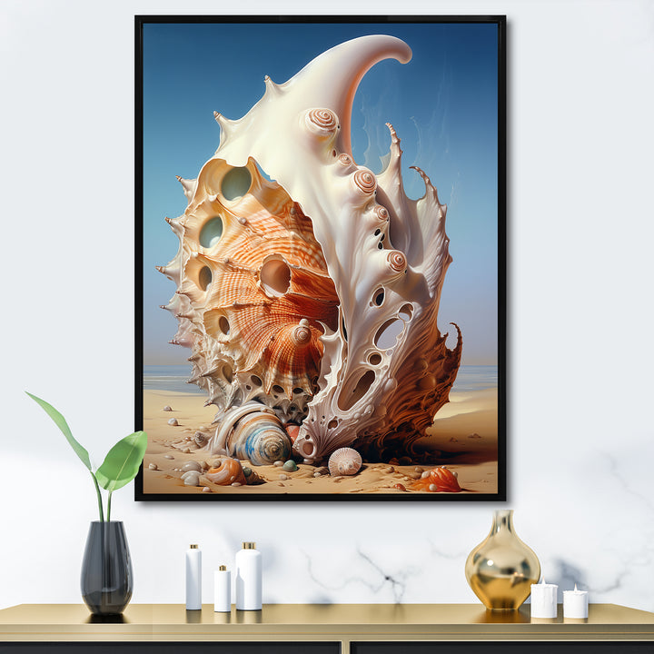 Abstract Surreal Seashells - Seashell Canvas Wall Art