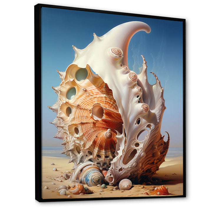 Abstract Surreal Seashells - Seashell Canvas Wall Art
