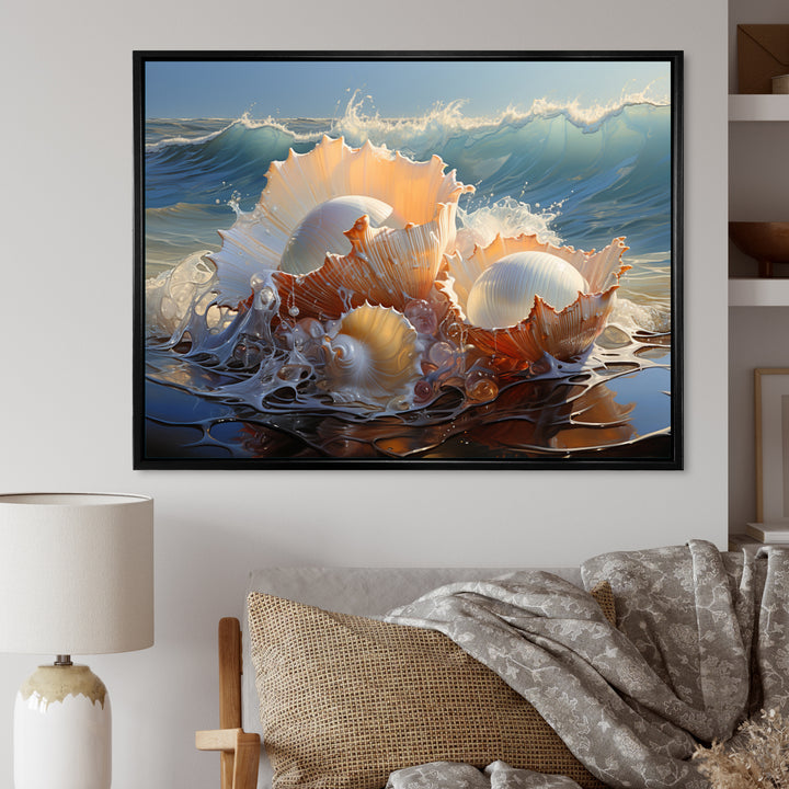 White Seashells On The Beach - Seashell Wall Decor