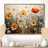 Orange Seasonal Flowers Seasonal Collage II - Floral Canvas Wall Art